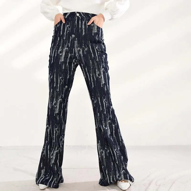 Takarra High Waist Denim Pants - Deep Blue