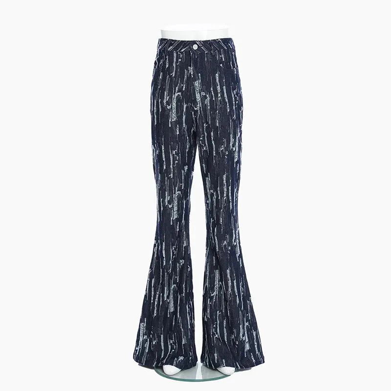 Takarra High Waist Denim Pants - Deep Blue