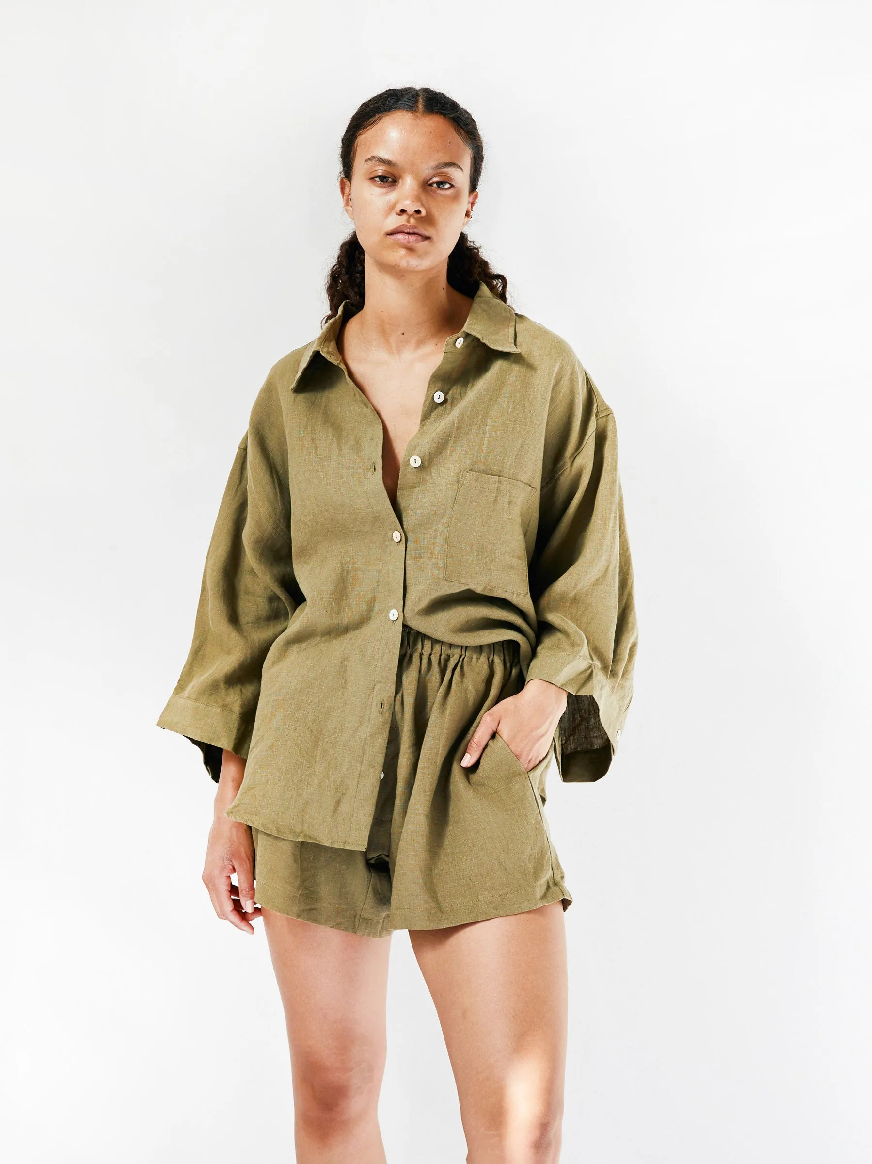 The 03 Linen Loungewear Set Short