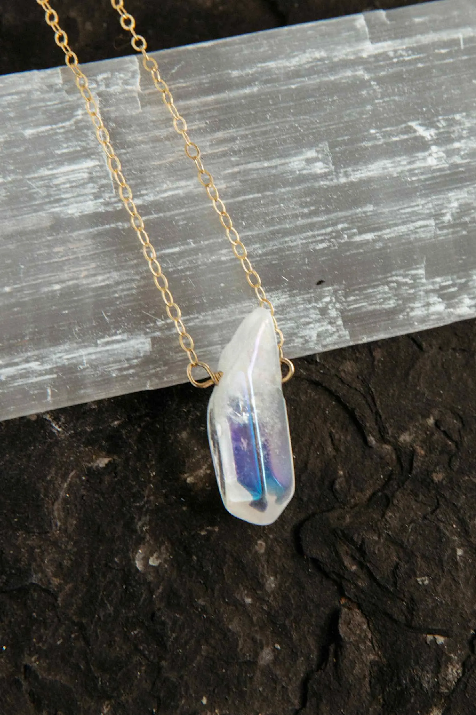 The Spirit Angel Aura Quartz Necklace