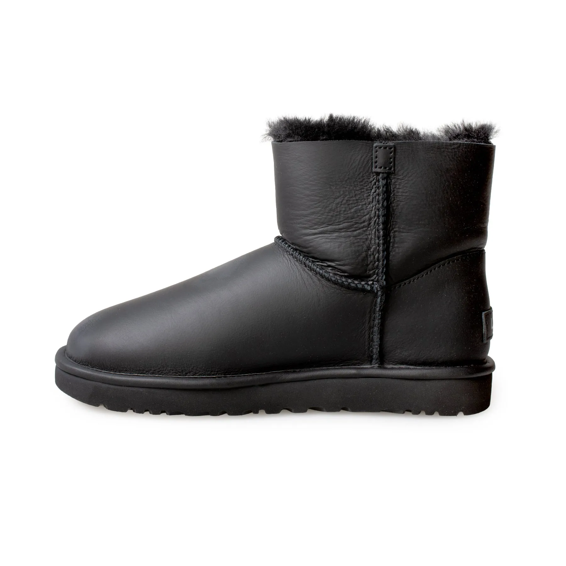 UGG Mini Bailey Logo Strap Ultra Matte Black Boots - Women's