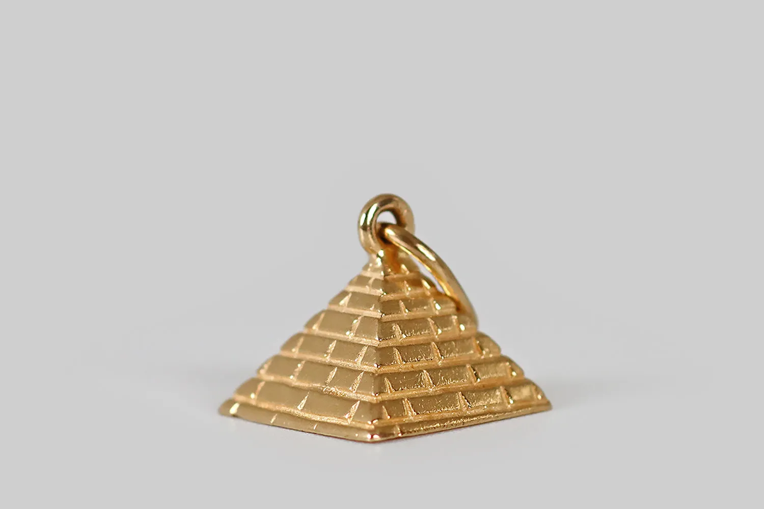 Vintage Miniature Egyptian Pyramid Charm in 14k Gold