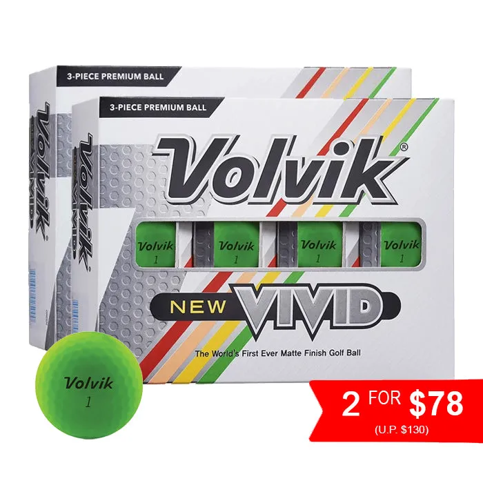 Volvik NEW Vivid Golf Balls - Green 2 for $78