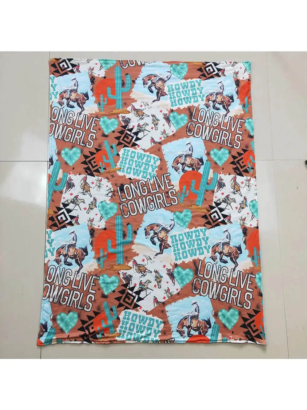 Western Long Live Cowgirls Minky Blanket