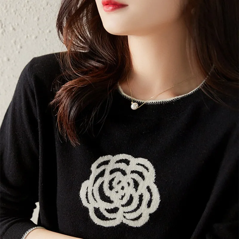 Women Elegant Wool Knitted Sweater