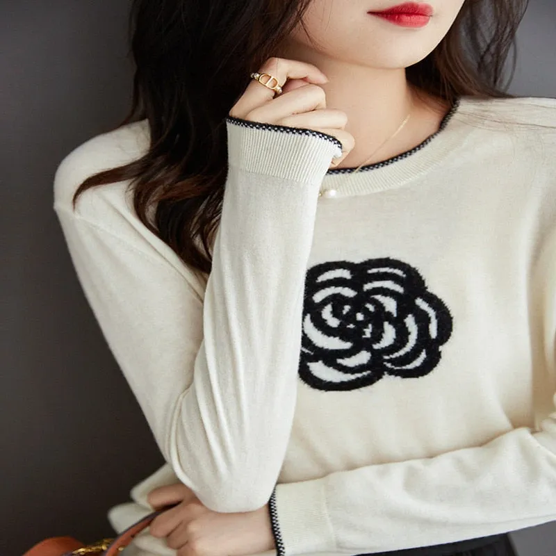 Women Elegant Wool Knitted Sweater