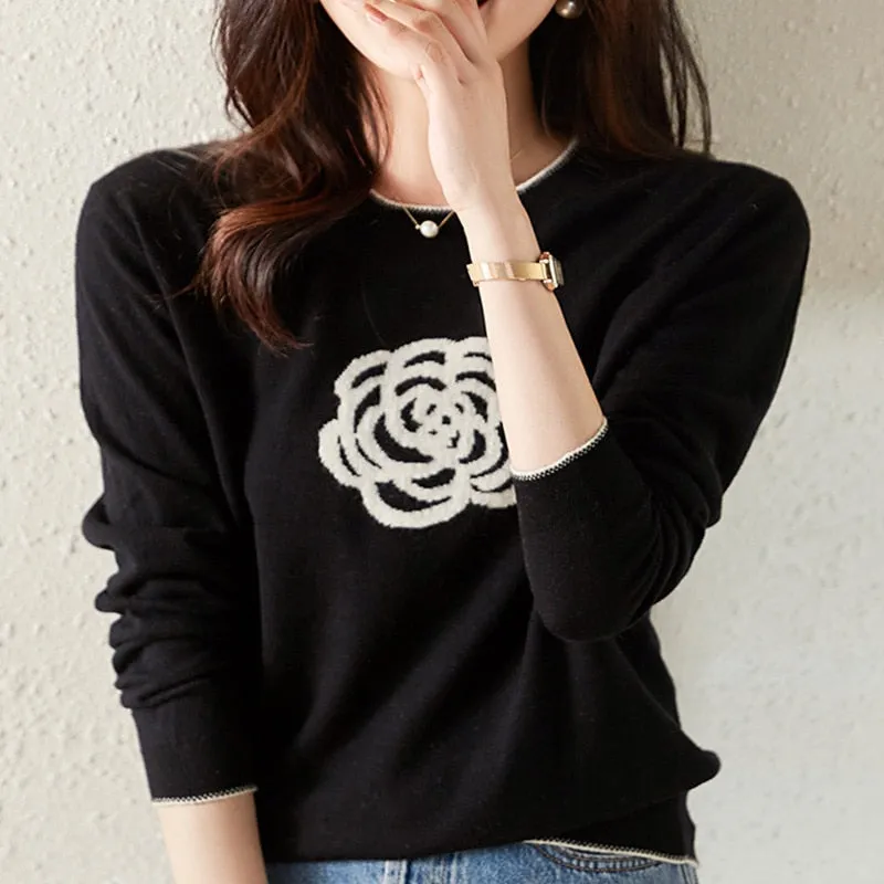 Women Elegant Wool Knitted Sweater