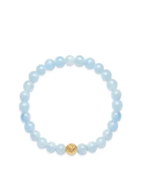 Women's Wristband with Aquamarine and Gold